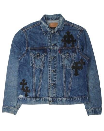 Chrome Hearts Levi's Leather Cross Patch Denim Jacket