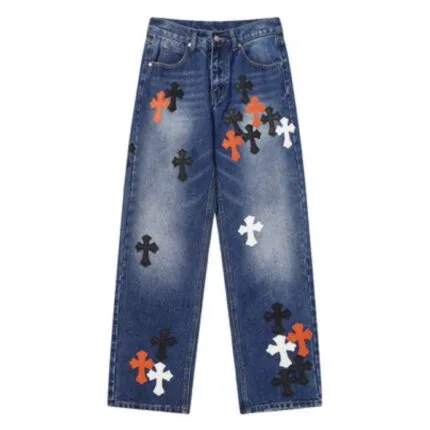 Chrome Hearts Blue Cross Denim Jeans