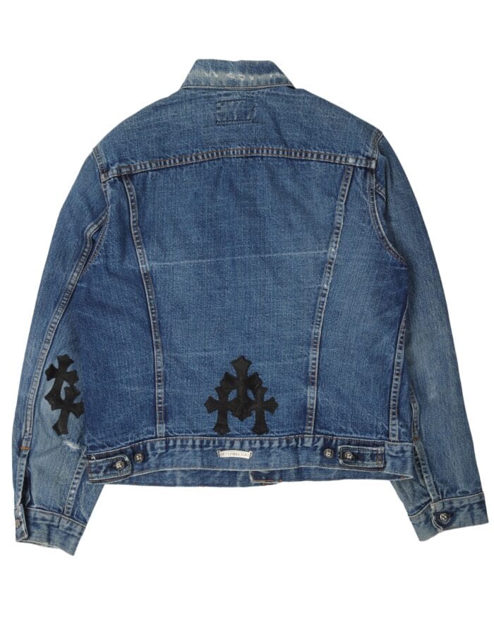 Chrome Hearts Levi's Leather Cross Patch Denim Jacket