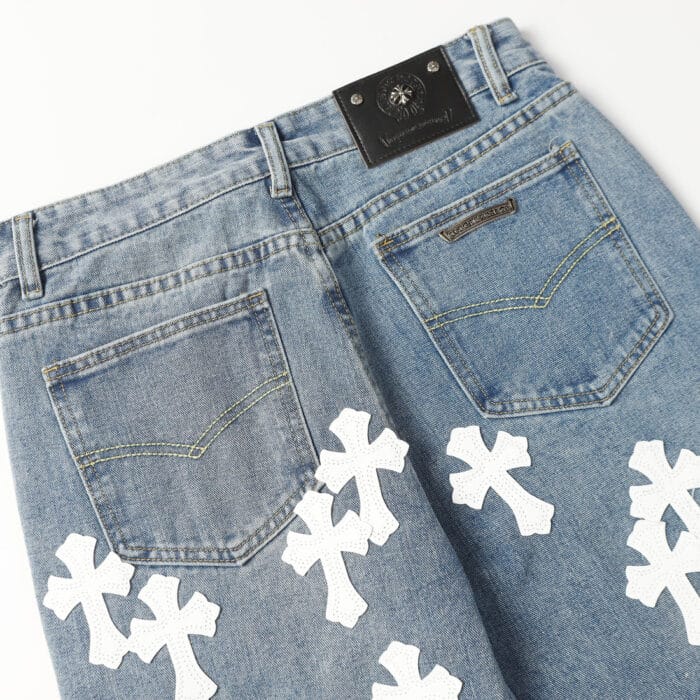 Chrome Style Levis Hearts Cyan Jeans